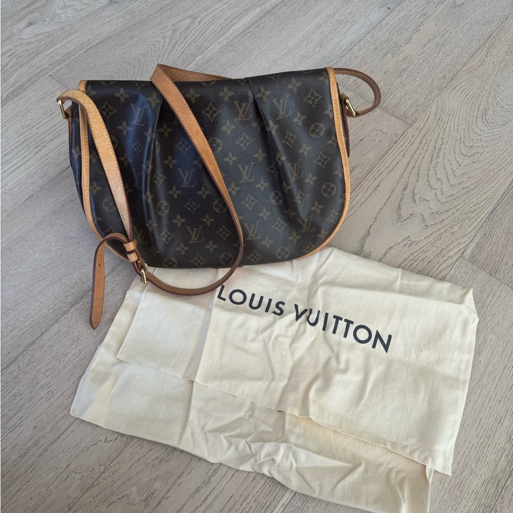 Louis Vuitton Black and Tan Monogram Crossbody Bag